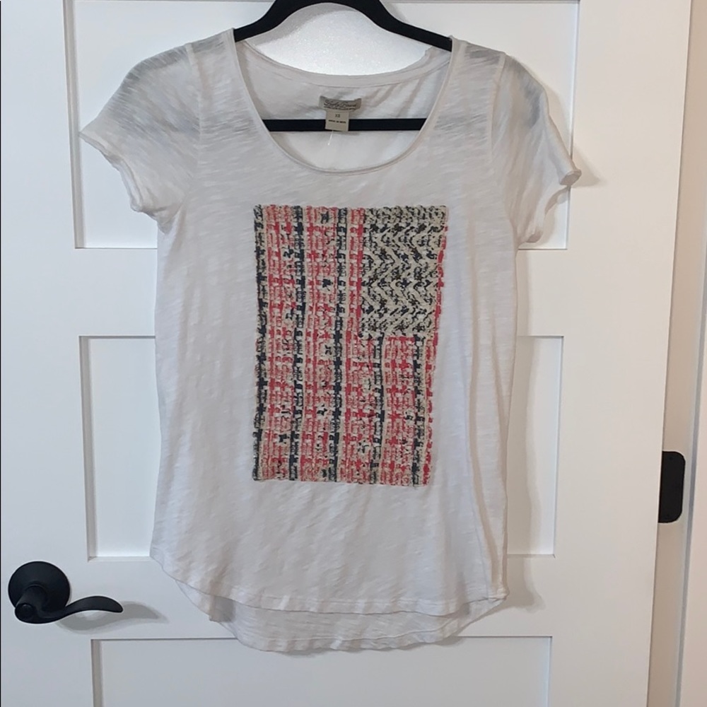 Lucky Brand American Flag T Shirt XS NWT